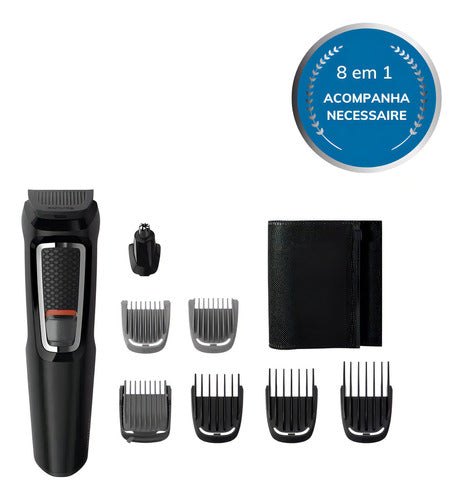 Aparador De Pelos Philips Multigroom 8 Em 1 Mg3730/15 Cor Preto