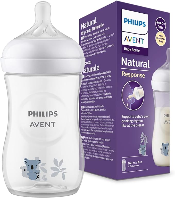 Philips Avent Natural Response 3.0 Pétalas Koala, Girafa ou Unicórnio Mamadeira 260 ml